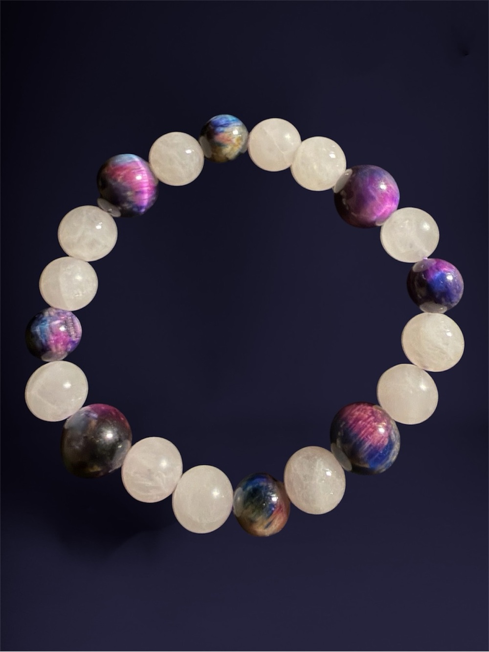 Rose Quartz and Galaxy Tigers Eye Bead Bracelet